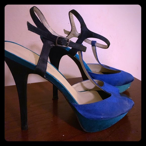C Label Shoes - C Label Three tone. Black , royal blue, teal satin